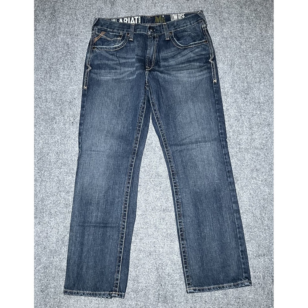 Ariat M5 Low Rise Straight Leg Jeans Men 33x32 Blue Denim Western Cowboy Pants